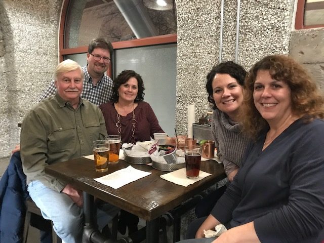 photograph of group at a restaurant