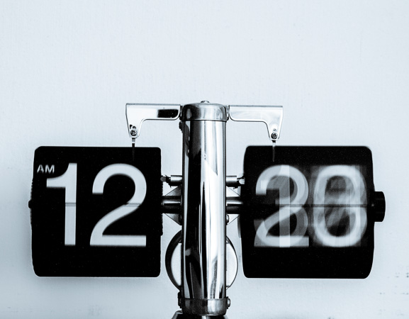 photograph of flip clock