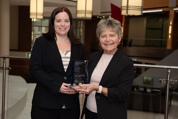 Amanda Knievel and Karen Wasylenka of the Saskatchewan Association of Social Workers